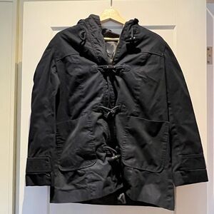 Tommy Hilfiger 💯 Cotton Hooded Duffel Style Jacket Navy Blue Small